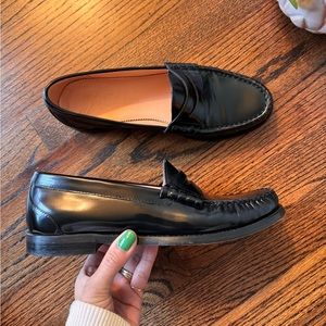 Jcrew Winona penny loafers spazzolato leather, black, women’s size 8
